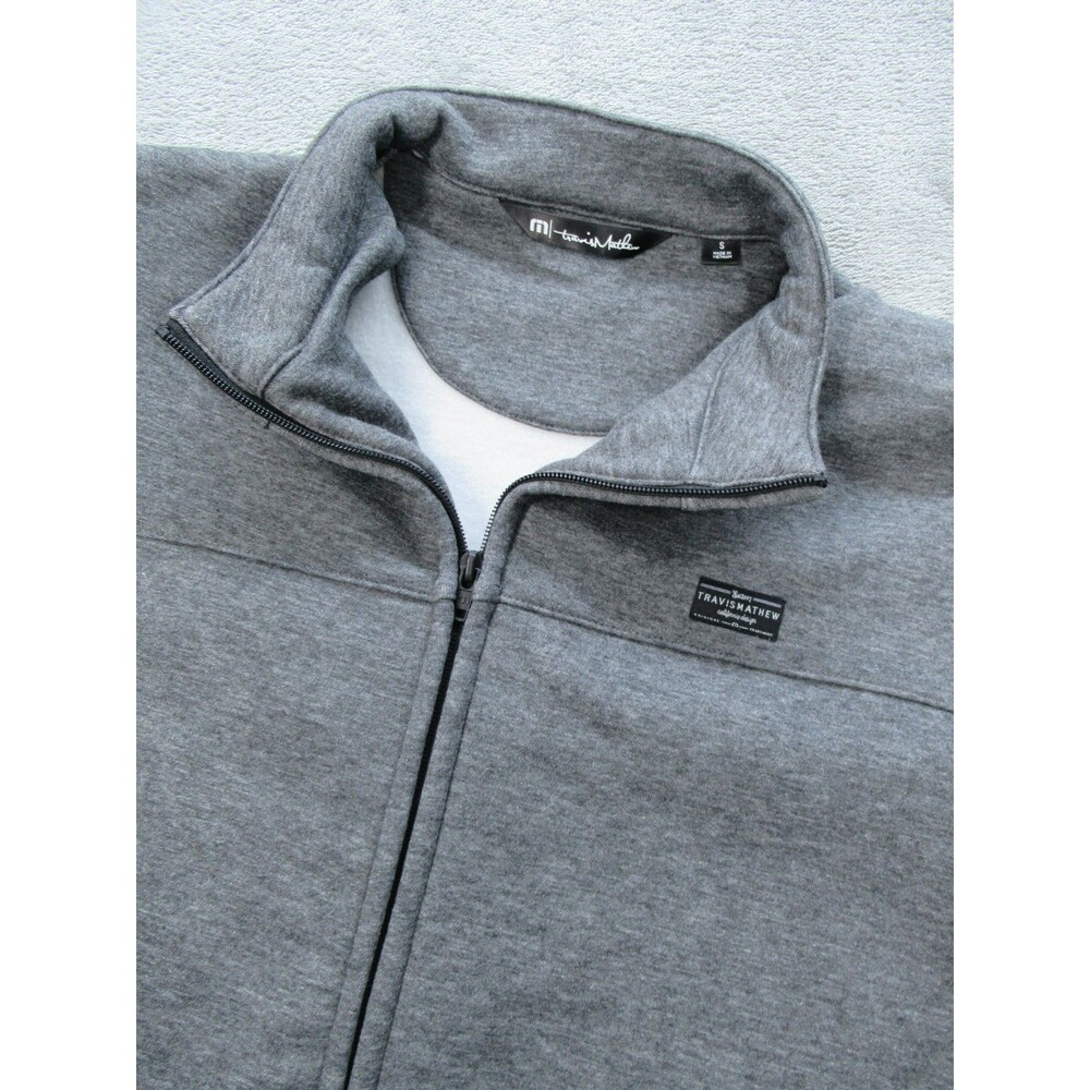 Travis Mathew Gold Sweater Mens Small Pullover 1/4 Zip Sweatshirt Gray